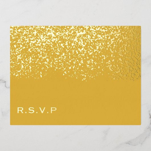 Tumeric en gouden folie bruiloft RSVP Folie Feestdagen Briefkaart (Voorkant)