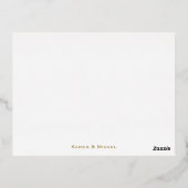 Tumeric en Gouden Folie Gele Bruiloft Dank u Folie Feestdagen Briefkaart (Achterkant)