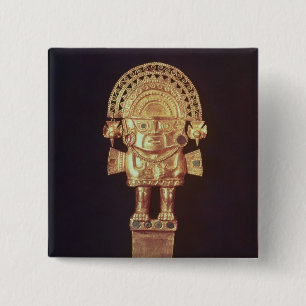 Tumi- of ceremoniële messen in de vorm van naylam vierkante button 5,1 cm