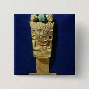 Tumi- of ceremoniële messen in de vorm van vierkante button 5,1 cm