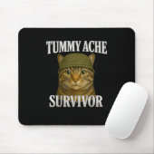 Tummy Ache Survivor Cat Meme Funny Kitten Gift Man Muismat (Met muis)