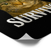Tummy Ache Survivor Cat Meme Funny Kitten Gift Man Poster (Hoek)