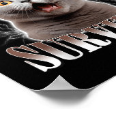 Tummy Ache Survivor Cat Meme Funny Quote Gezegde C Poster (Hoek)