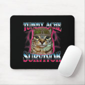 Tummy Ache Survivor Cat Meme Funny Saying Cats Ani Muismat (Met muis)