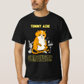 Tummy Ache Survivor Cat T-Shirt (Voorkant)