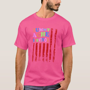 Tummy Ache Survivor Flag Us Retro Vintage 1 T-shirt