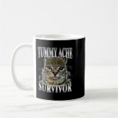 Tummy Ache Survivor Funny Cat Meme Koffiemok (Links)