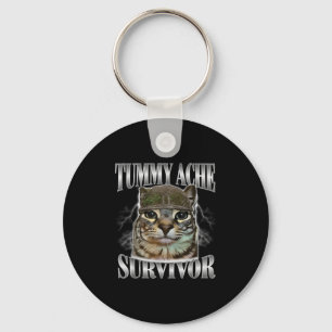 Tummy Ache Survivor Funny Cat Meme Sarcastisch Quo Sleutelhanger