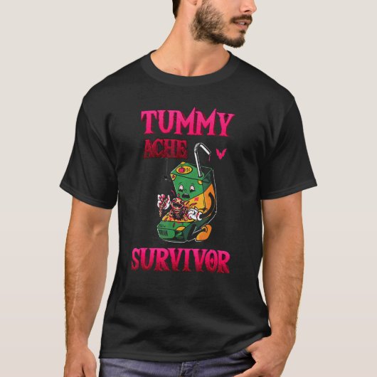 Tummy Ache Survivor maagpijn T-shirt (Voorkant)