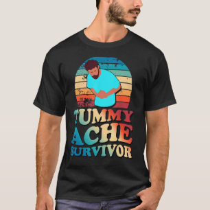 Tummy Ache Survivor Retro Stomach Hurts IB T-shirt