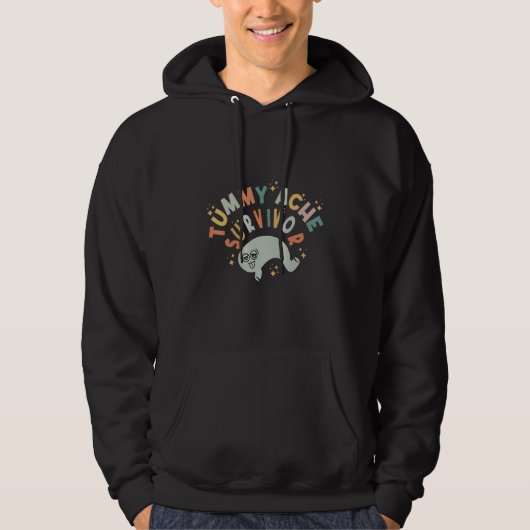 Tummy Ache Survivor Retro Vintage  Stomachache Hoodie (Voorkant)