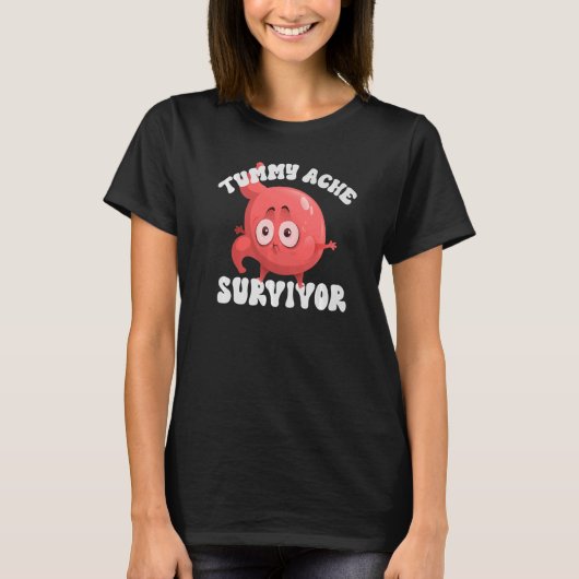 TUMMY ACHE SURVIVOR Stomach Ache IBS Mannen T-shirt (Voorkant)