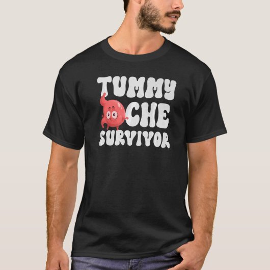  TUMMY ACHE SURVIVOR Stomach Ache IBS Mannen T-shirt (Voorkant)