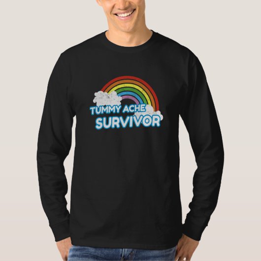 Tummy Ache Survivor Stomach Ache IBS Rainbow T-shirt (Voorkant)
