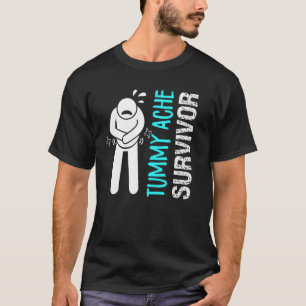 Tummy Ache Survivor Stomach Mannen IBS T-shirt