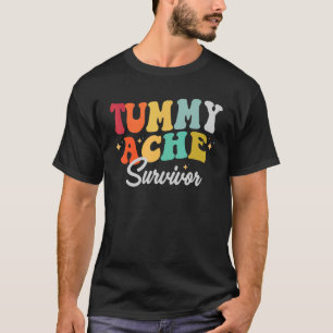 Tummy Ache Survivor Stomachache IBS Man Vi T-shirt