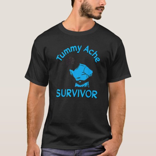 Tummy Ache Survivor Stomachache IBS Retro T-shirt (Voorkant)