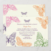 Tummy Flutters Baby shower nodigt ivoor uit Kaart (Voorkant / Achterkant)