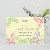 Tummy Flutters Baby shower Uitnodiging geel (Staand voorkant)