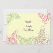 Tummy Flutters Baby shower Uitnodiging geel (Achterkant)