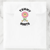 'Tummy Hurts' Cute Funny Health Awareness Sticker (Tas)