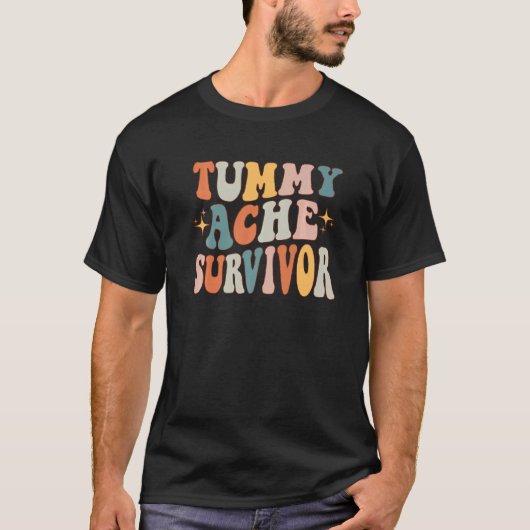  tumor Ache Survivor Stomachache Retro Wom T-shirt (Voorkant)