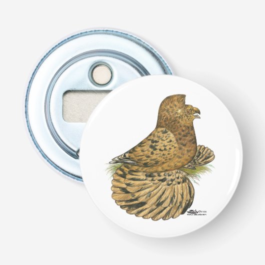 Tumpeter Pigeon Almond Button Flesopener (Voorkant)