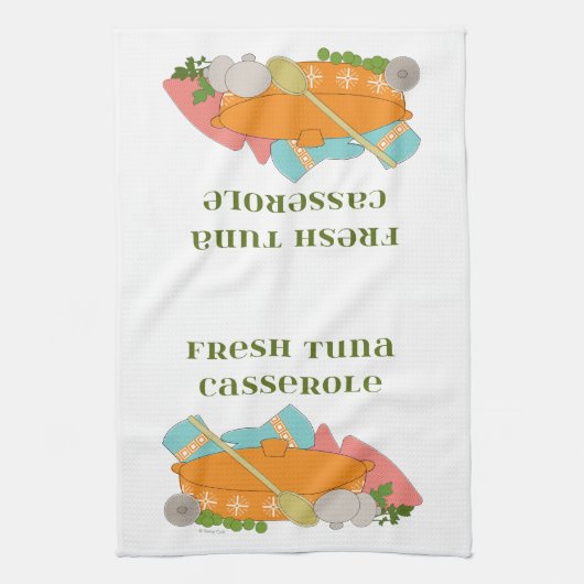 Tuna Casserole Cute Retro Kitchen Design Theedoek (Verticaal)