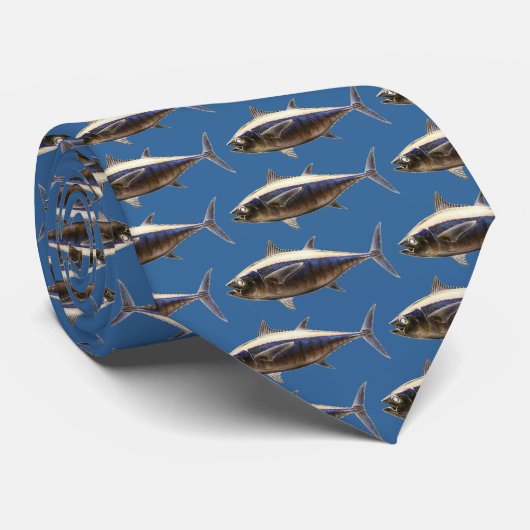 Tuna Fish Design Necktie Stropdas (Opgerold)
