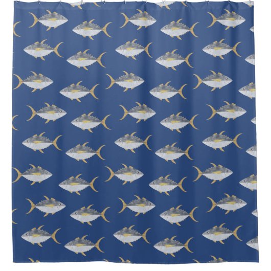 Tuna Fish Pattern Douchegordijn (Voorkant)
