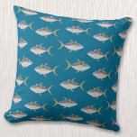 Tuna Fish Pattern Kussen<br><div class="desc">Een vun patroon van tonijn met een luie glimlach,  perfect voor degenen die van vis,  voedsel en visserij houden. Originele kunst van Nic Squirrell.</div>