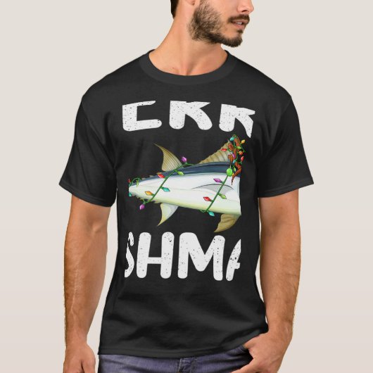 Tuna Fish Xmas Lights Reindeer Hat Tuna Fish Chri T-shirt (Voorkant)