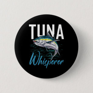 Tuna Fluisteraar Shirt Diepzee Vissers Kleding App Ronde Button 5,7 Cm