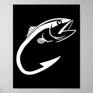 Tuna Haak Minimal Visser Man Visliefhebber Poster