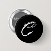 Tuna Hook Minimal Fisher Man Vissen Lover Ronde Button 5,7 Cm (Voorkant /achterkant)