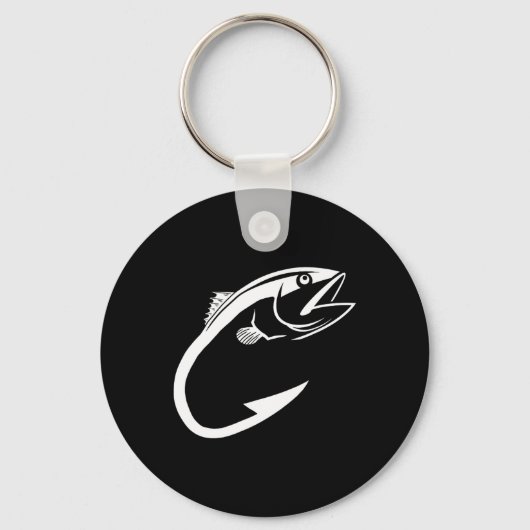 Tuna Hook Minimal Fisher Man Vissen Lover Sleutelhanger (Voorkant)