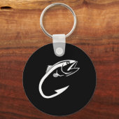 Tuna Hook Minimal Fisher Man Vissen Lover Sleutelhanger (Voorkant)