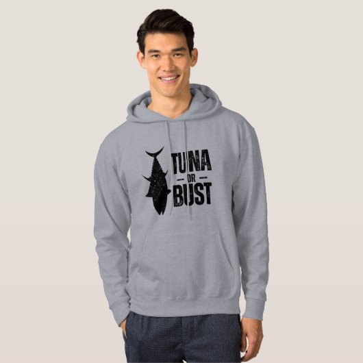 Tuna Or Bust Funny Fishing Hoodie (Voorkant volledig)
