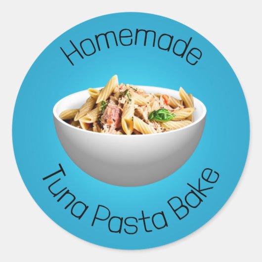 Tuna pasta bake Classic Round Sticker (Voorkant)