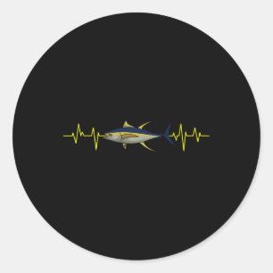 Tuna vissen Hartslag Visser Angler Visser Zout Ronde Sticker