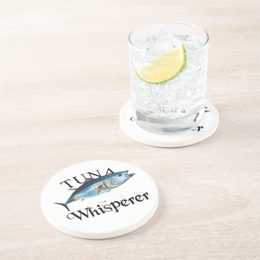Tuna Whisperer Light gekleurd Zandsteen Onderzetter (Zijkant)