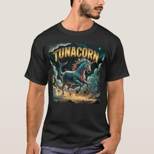 Tunacorn Illustration Combo Creature Funny T-shirt (Voorkant)