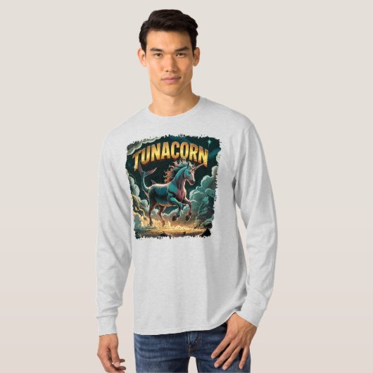 Tunacorn Illustration Combo Creature Funny T-shirt (Voorkant volledig)