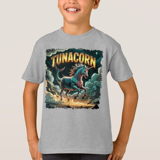Tunacorn Illustration Combo Creature Funny T-shirt (Voorkant)