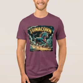 Tunacorn Illustration Combo Creature Funny Tri-Blend Shirt