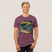 Tunacorn Illustration Combo Creature Funny Tri-Blend Shirt (Voorkant volledig)