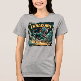 Tunacorn Illustration Combo Creature Funny Tri-Blend Shirt