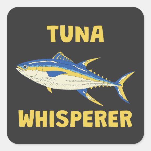 Tunafluisteraar Funny Vissen Vierkante Sticker (Voorkant)
