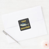 Tunafluisteraar Funny Vissen Vierkante Sticker (Envelop)