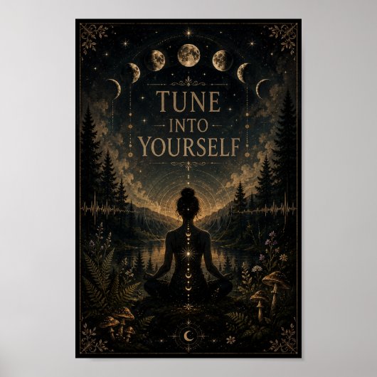 Tune Into Yourself Poster | Hemelse Meditatie (Voorkant)